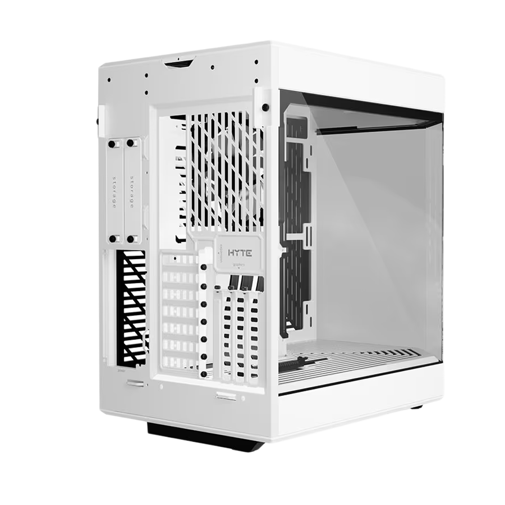 HYTE Dual Chamber Panoramic Tempered Glass ATX Case With 3 Fans - White