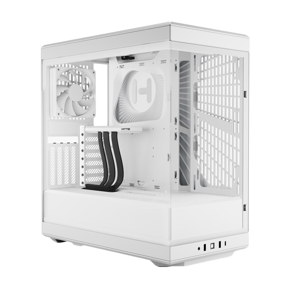 HYTE Y40 Panoramic Tempered Glass With Two 120mm fans, PCI-E 4.0 Vertical Mount included ATX Mid Tower Case - White