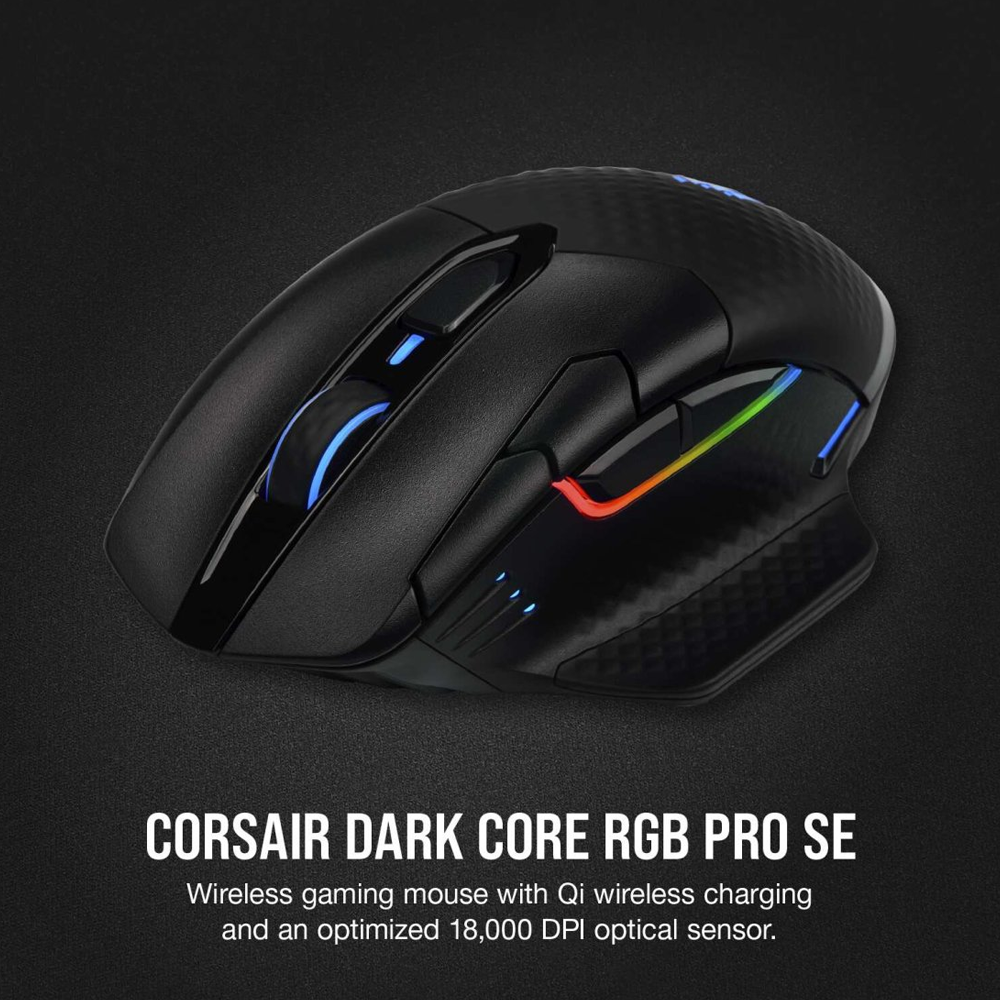 CORSAIR ICUE DARK CORE PRO RGB Wireless Gaming Mouse - Black