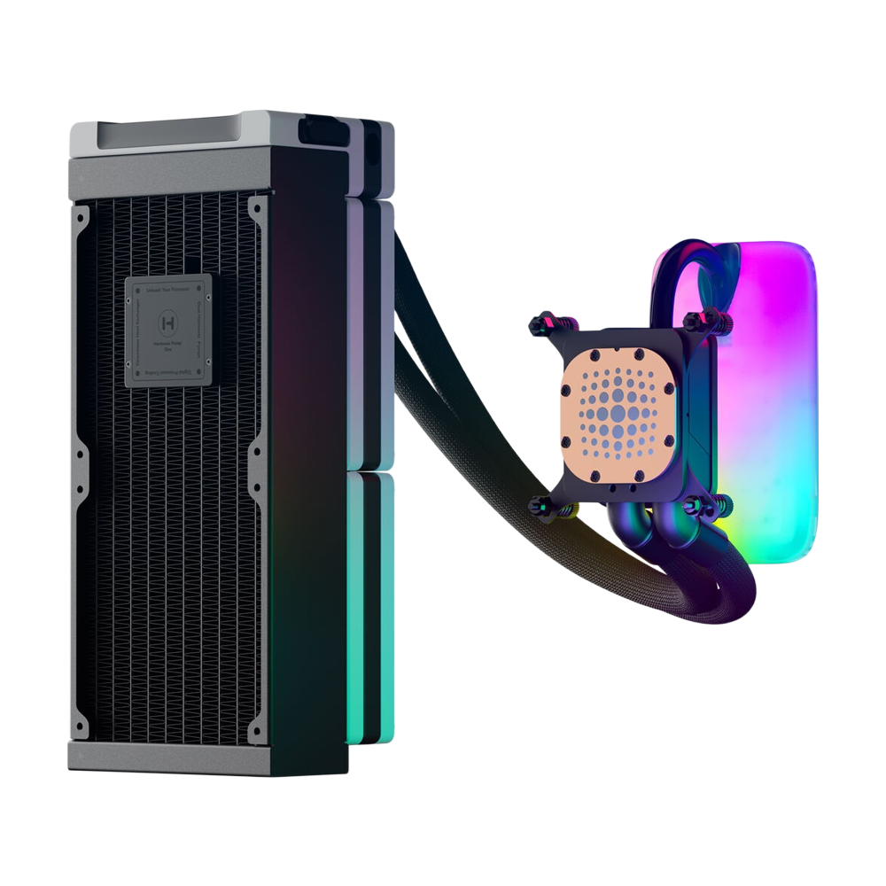 HYTE THICC Q60 5 Inch Ultraslim HD Display 240mm CPU Liquid Cooler - Black/White