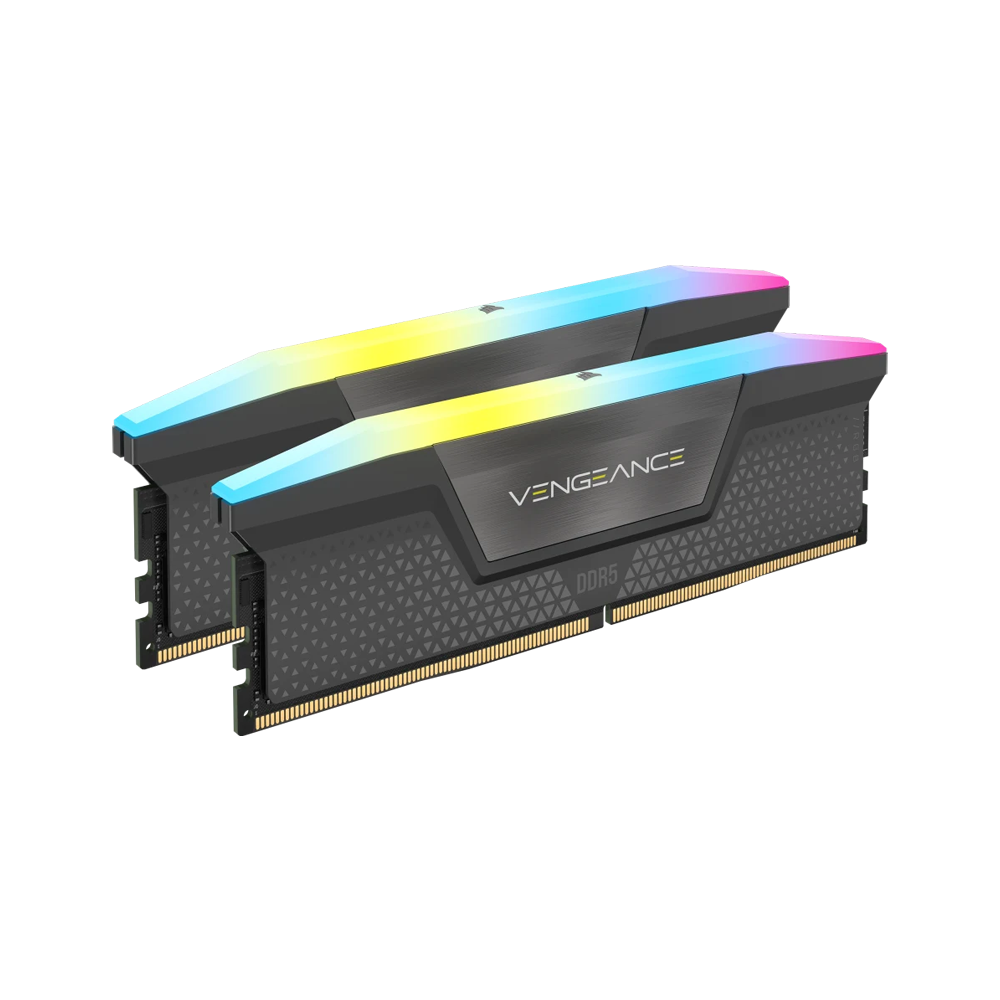 CORSAIR VENGEANCE RGB 96GB (2x48GB) DDR5 DRAM 6000MT/s CL30 AMD EXPO & Intel XMP Memory Kit - Black