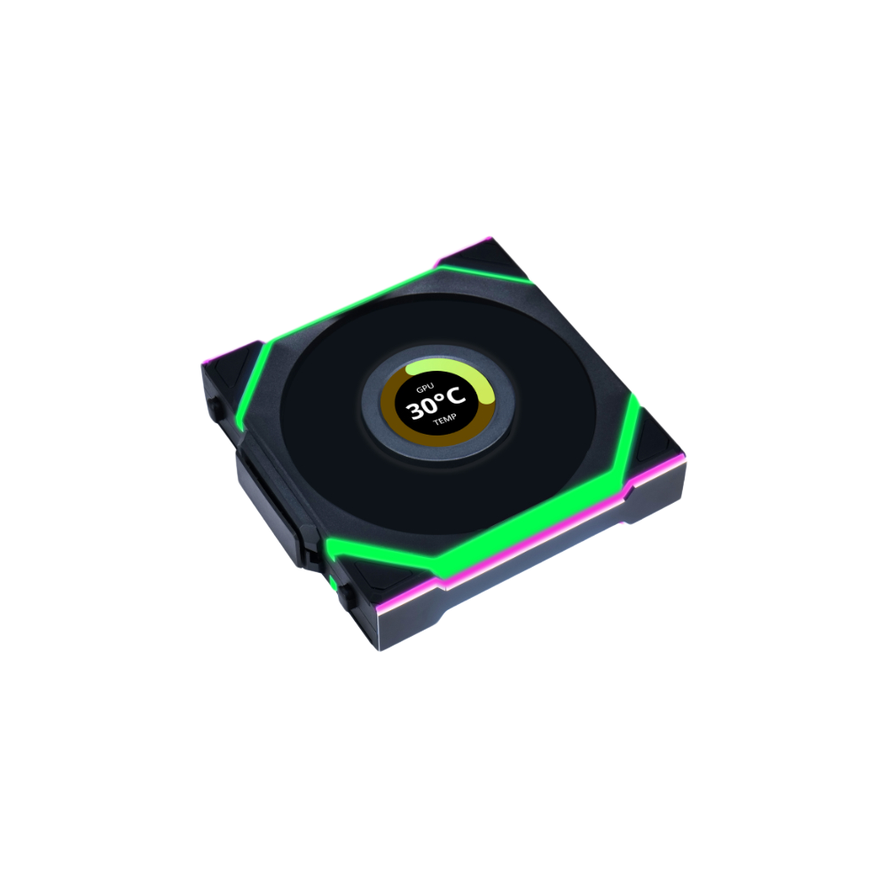 LIAN LI UNI Fan SL Wireless LCD 120mm Fans - Black