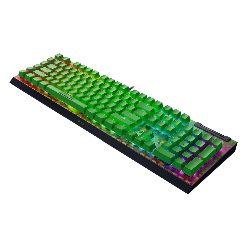 RAZER BlackWidow V4 X Green Switch Minecraft Edition Wired Gaming Keyboard - Green
