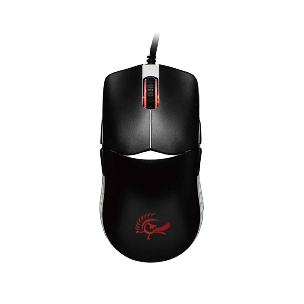 DUCKY FEATHER RGB Wired Omron Switch Gaming Mouse - Black/White