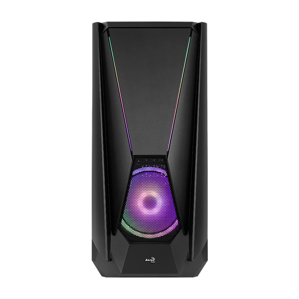 Aerocool Visor-G-BK-V1 / ARGB Fan x 2-Glass Edition-Black