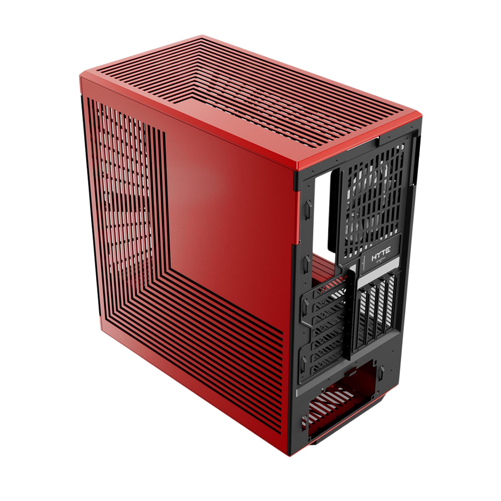 HYTE Y40 Panoramic Tempered Glass With Two 120mm fans, PCI-E 4.0 Vertical Mount included ATX Mid Tower Case - Black/Red
