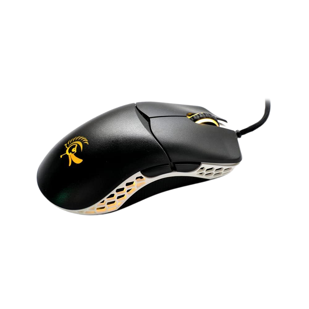 DUCKY FEATHER RGB Wired Huano Blue Switches Lightweight Gaming Mouse - Black/White
