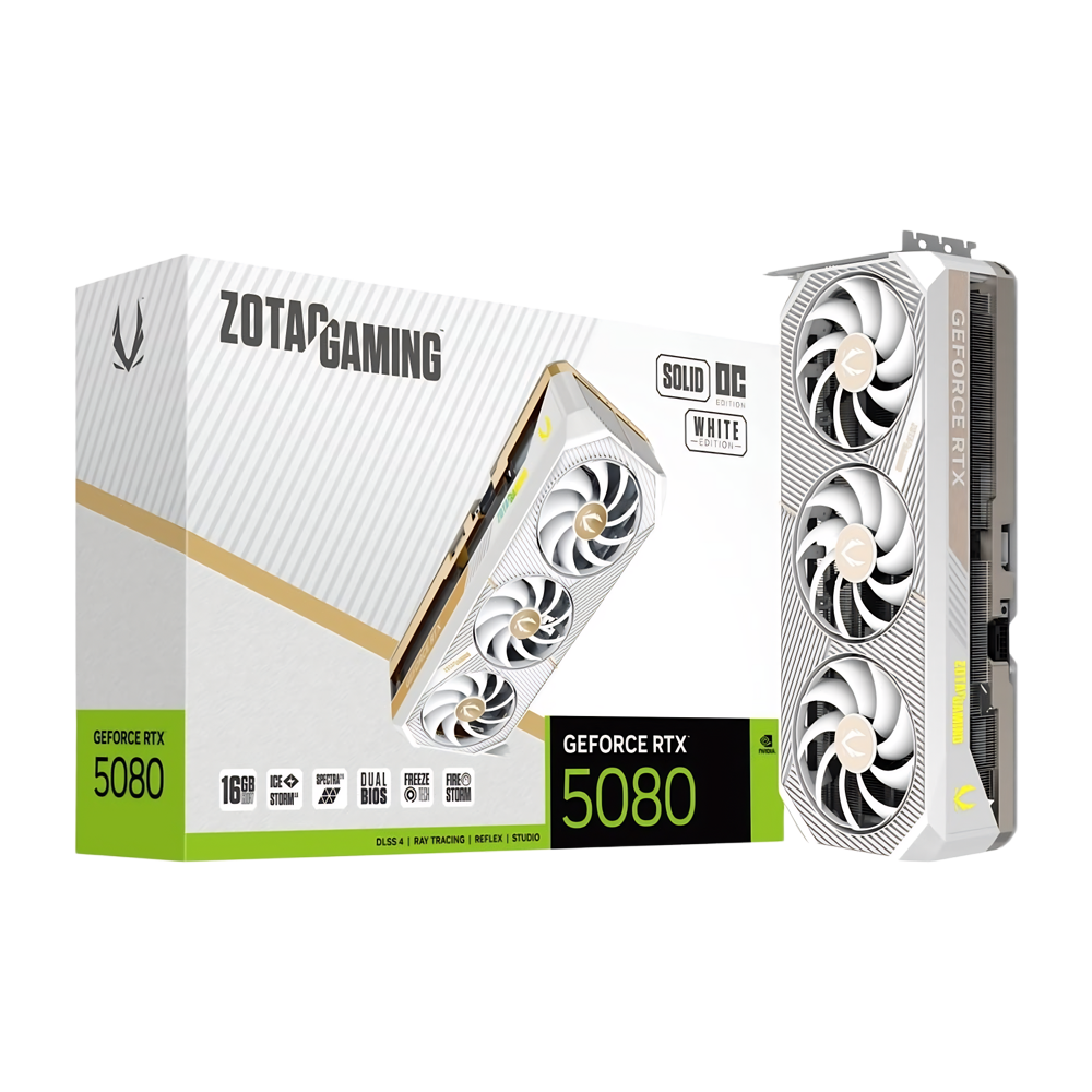 ZOTAC GAMING GeForce RTX 5080 SOLID OC Graphic Card - White