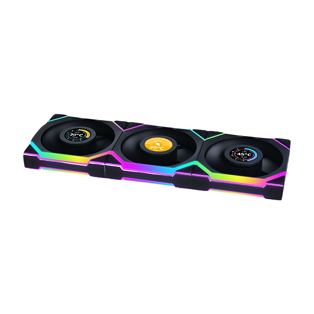 LIAN LI UNI Fan SL Wireless LCD 120mm Fans - Black