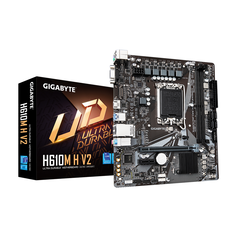 GIGABYTE H610M H V2 DDR5 MICRO ATX Motherboard - Black