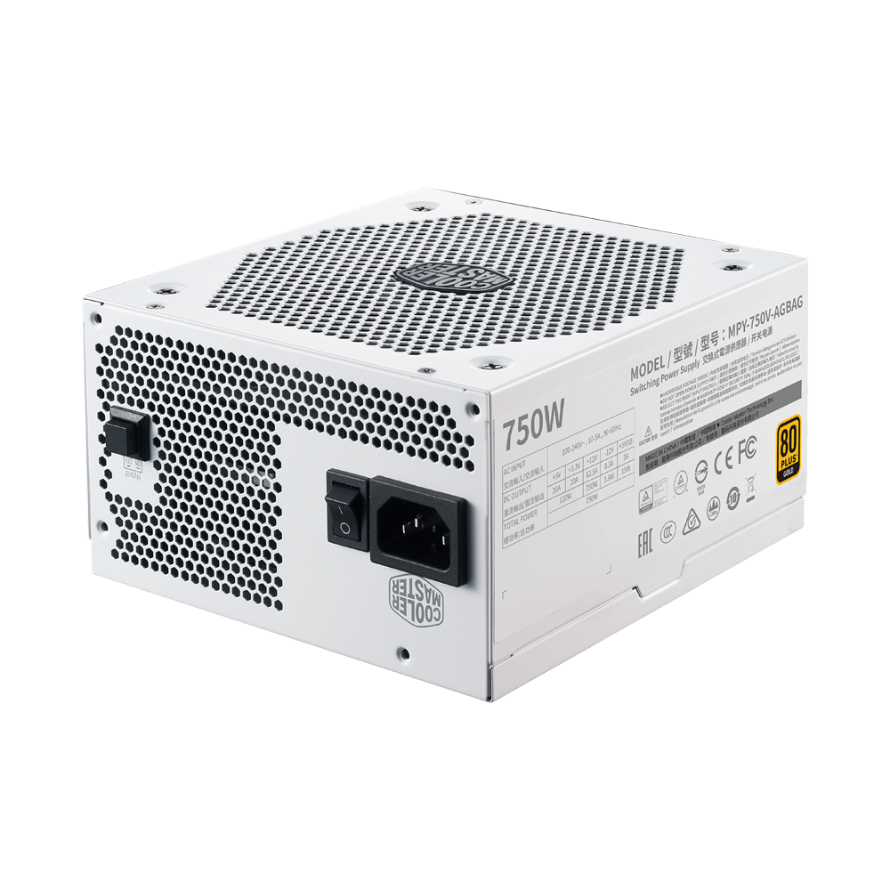 COOLER MASTER V750 750W V2 80 Plus Gold Full Modular Power Supply - White