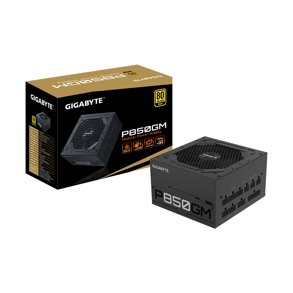 GIGABYTE P850GM 850W 80 PLUS Gold Fully Modular Power Supply - Black