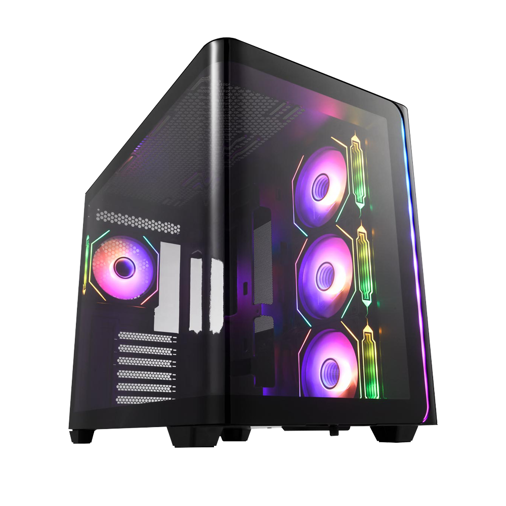 FSP M580-BA 4 RGB Fans ATX Mid Tower Case - Black
