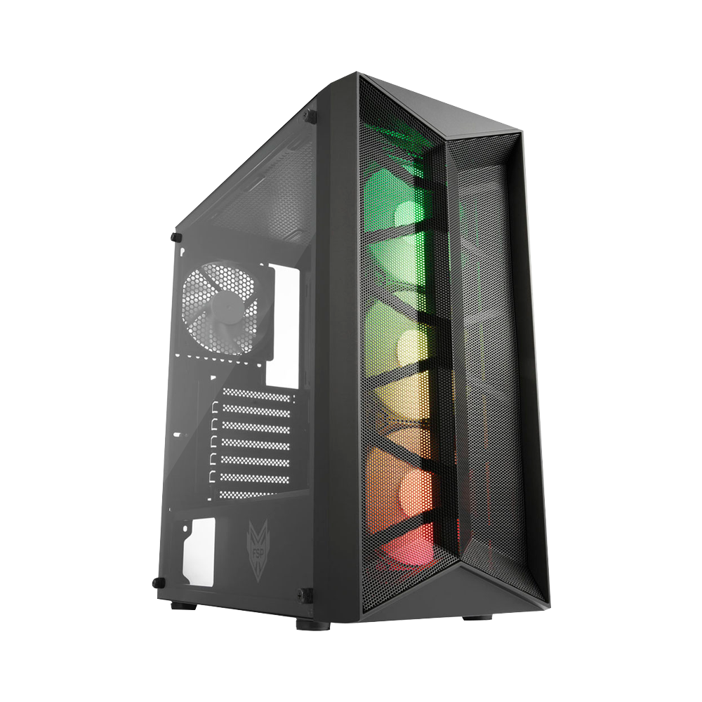 FSP CMT211A RGB Tempered Glass ATX Mid Tower Case - Black