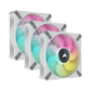 CORSAIR iCUE ML120 RGB ELITE Premium 120mm PWM Magnetic Levitation Fan Triple Fan Kit with iCUE Lighting Node Core - White