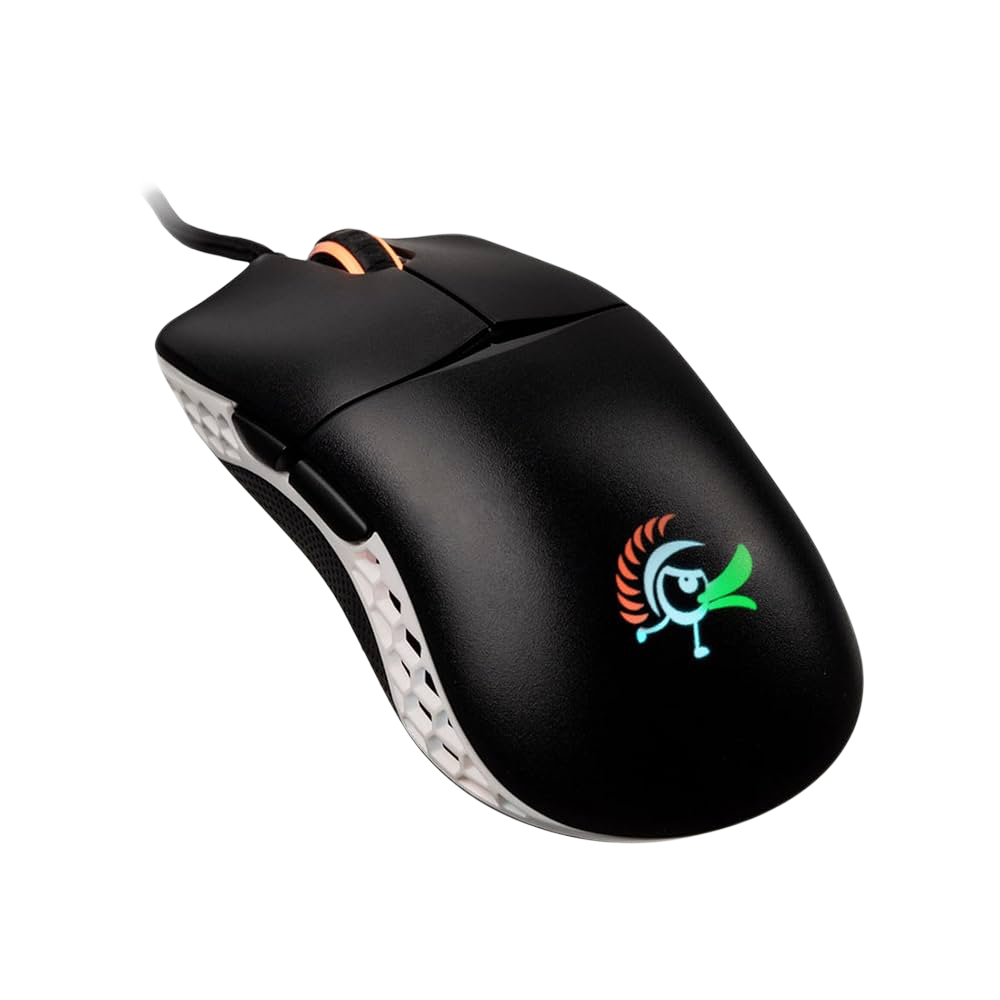 DUCKY FEATHER RGB Wired Huano Blue Switches Lightweight Gaming Mouse - Black/White
