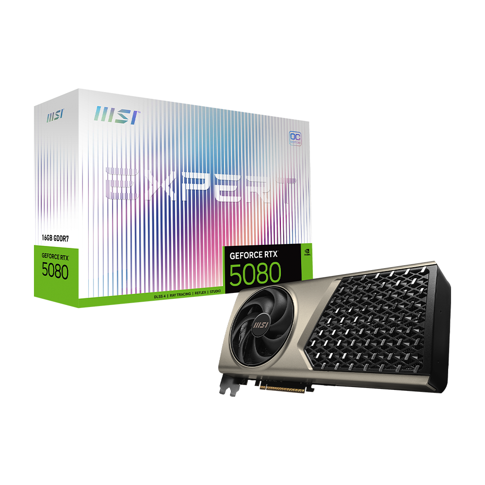 MSI GeForce RTX 5080 16G EXPERT OC Graphic Card - Silver