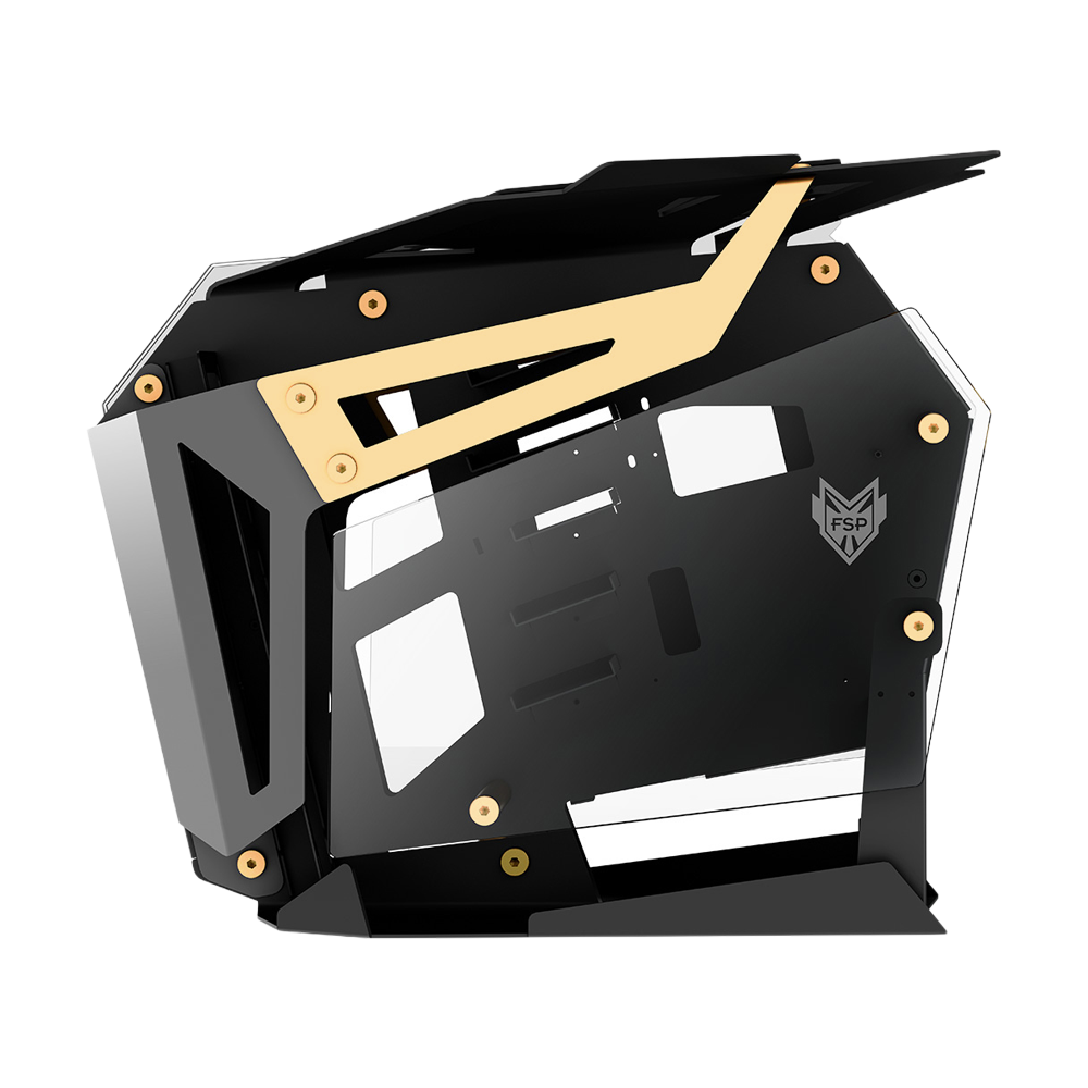 FSP CMT710 T-Wings Dual-System - Open Frame ATX Mid Tower Gaming Case - Black