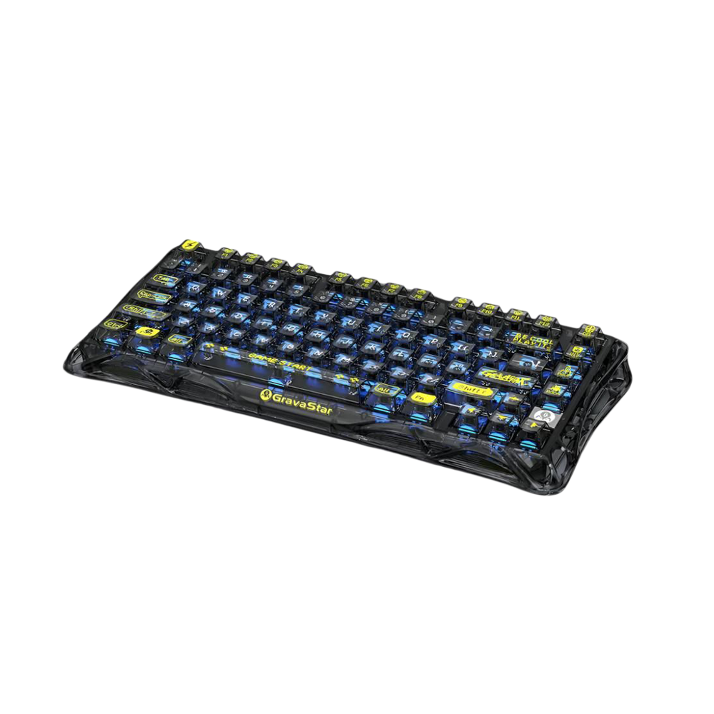 GravaStar Mercury K1 Lite 75% Wireless Mechanical Gaming Keyboard - Transparent Black