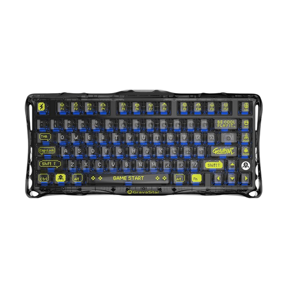 GravaStar Mercury K1 Lite 75% Wireless Mechanical Gaming Keyboard - Transparent Black