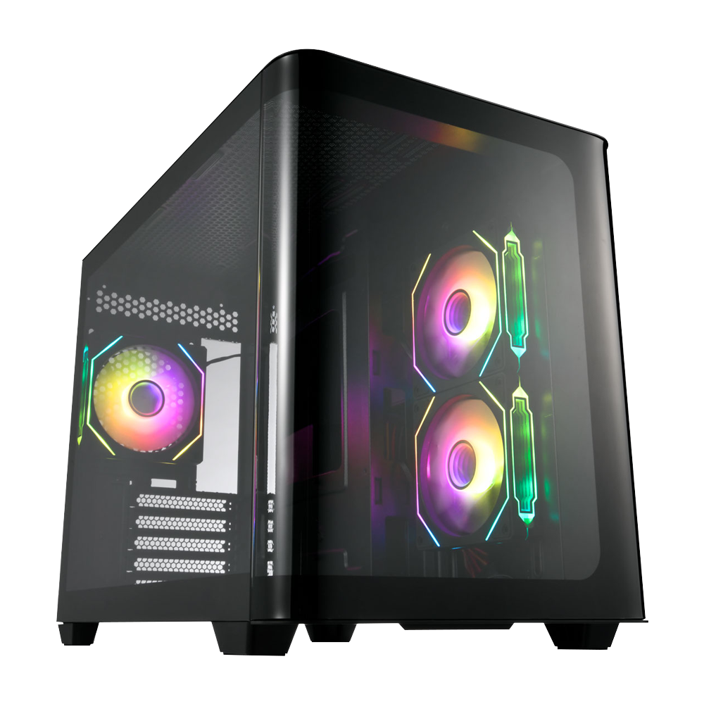 FSP S380-BA 3 ARGB Fans ATX Case - Black