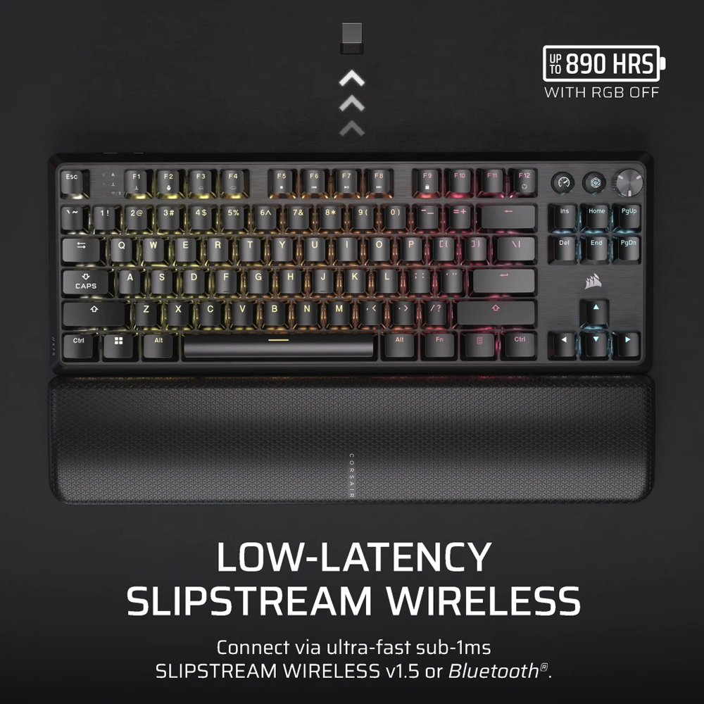 CORSAIR K70 CORE TKL RED RGB Wireless Mechanical Gaming Keyboard - Black