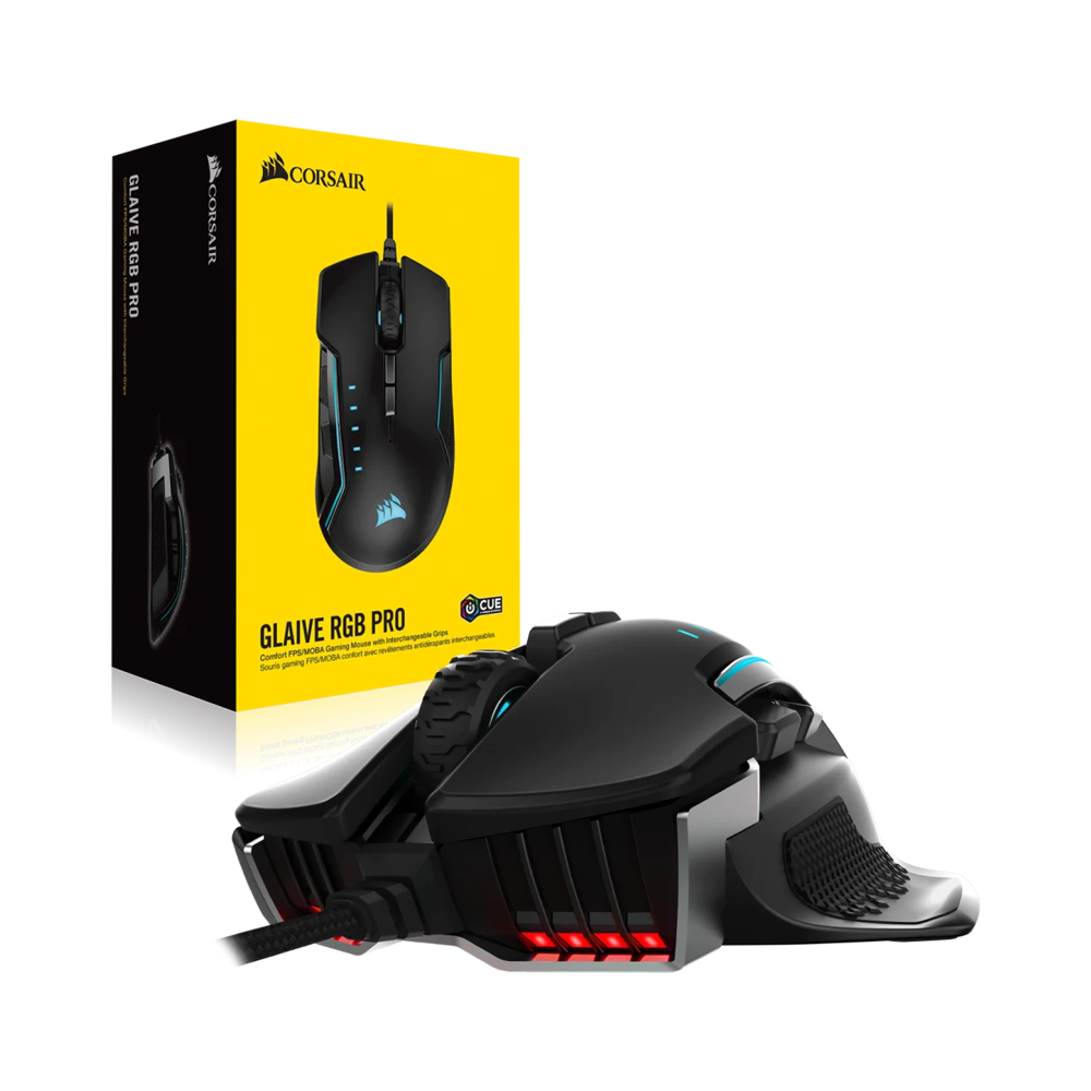 CORSAIR GLAIVE RGB PRO Wired Gaming Mouse - Black