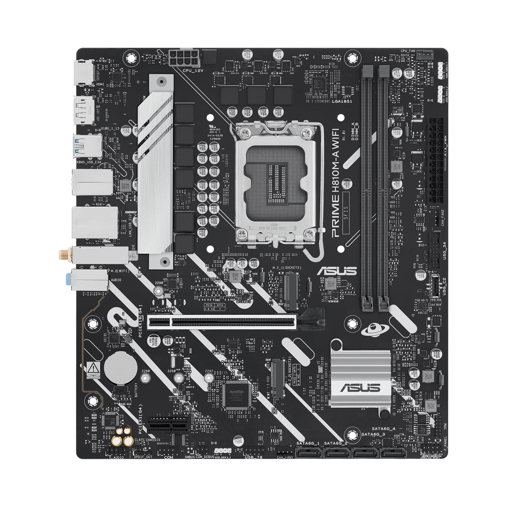 ASUS PRIME H810M-A WIFI DDR5 Motherboard - Black