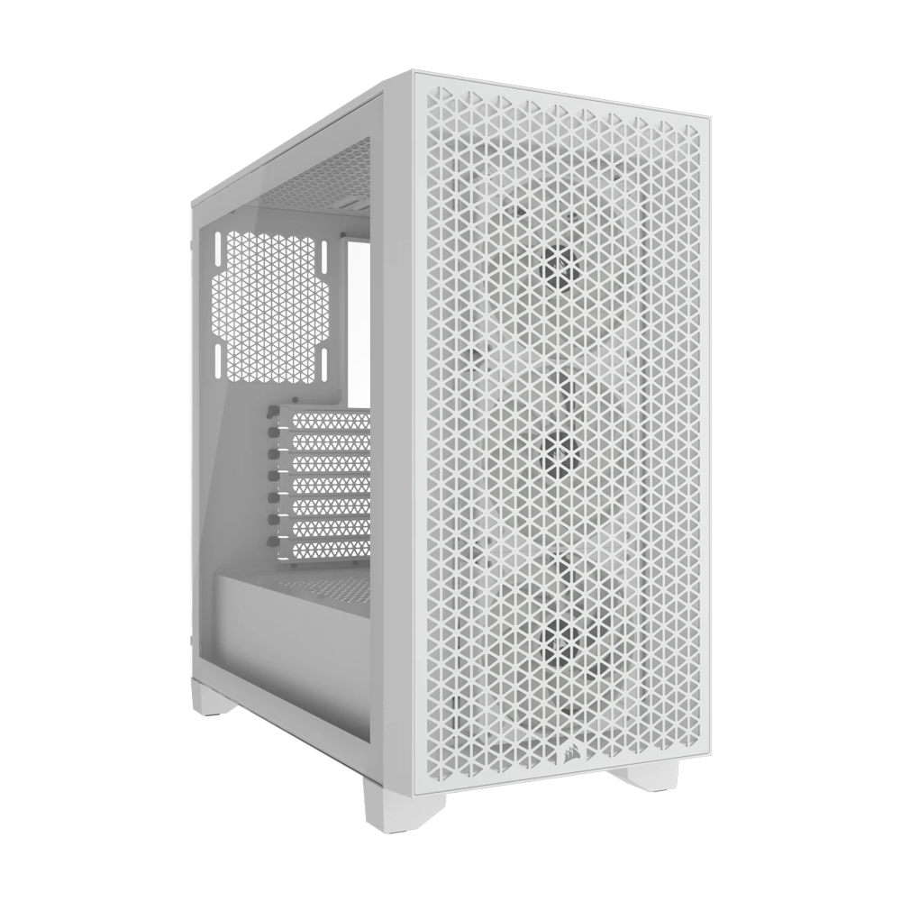 CORSAIR 3000D RGB Tempered Glass Mid Tower - White