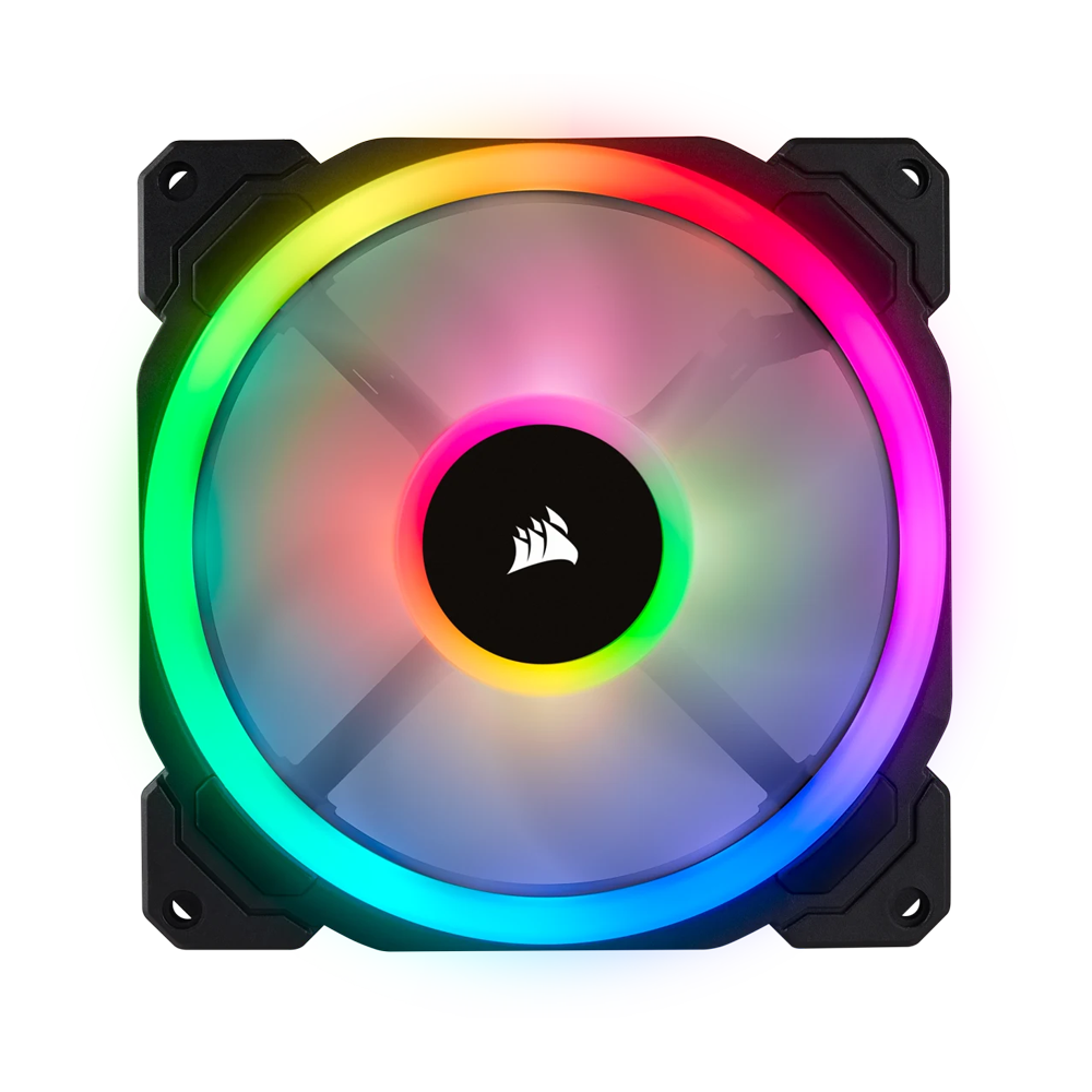 CORSAIR LL140 RGB 140mm Dual Light Loop RGB LED PWM Fan Dual Pack - Black