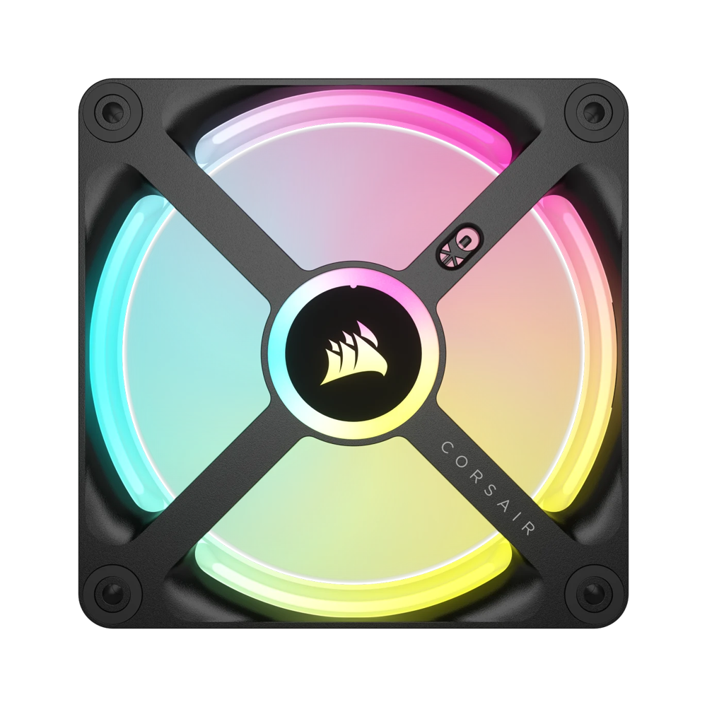 CORSAIR iCUE LINK QX120 RGB 120mm PWM Case Fan Starter Kit With iCUE LINK System Hub - Black