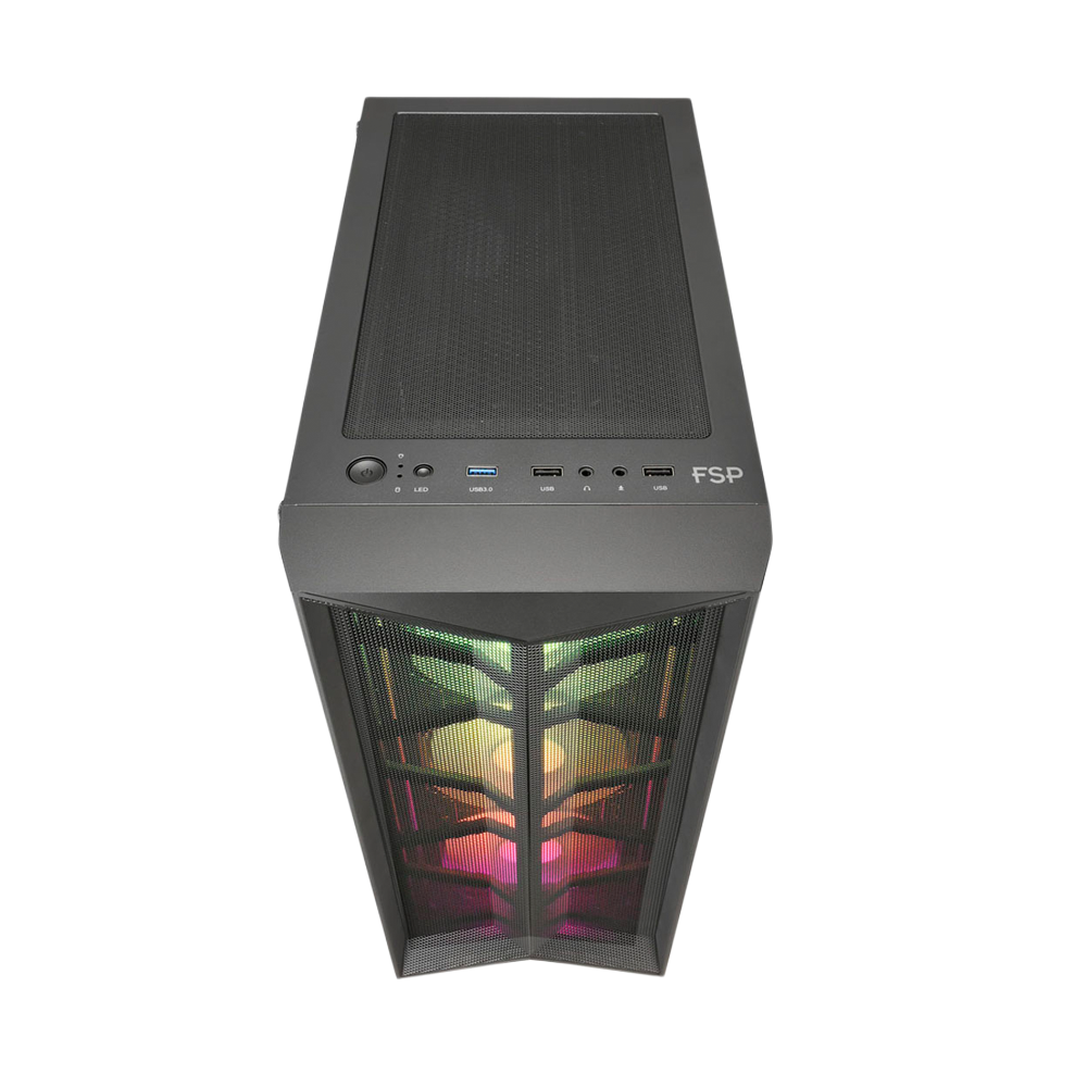 FSP CMT211A RGB Tempered Glass ATX Mid Tower Case - Black
