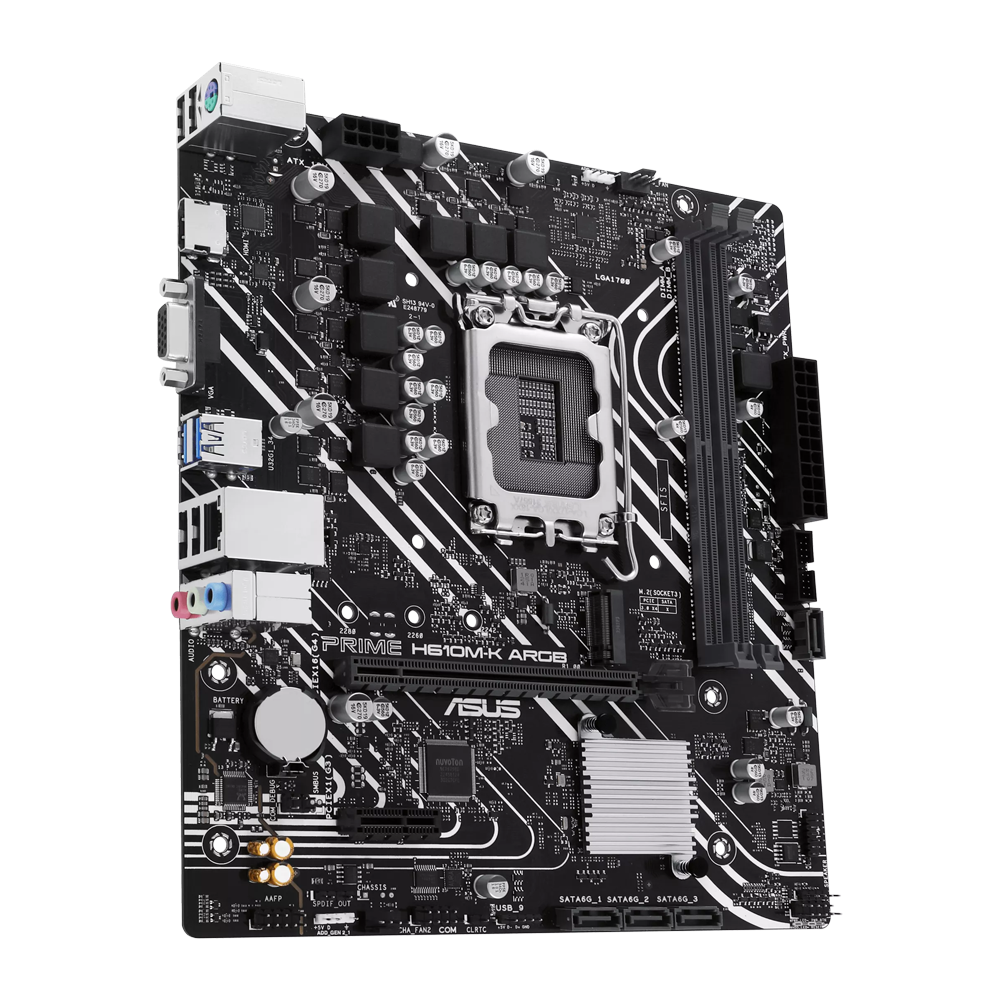 ASUS PRIME H610M-K ARGB DDR5 Motherboard - Black