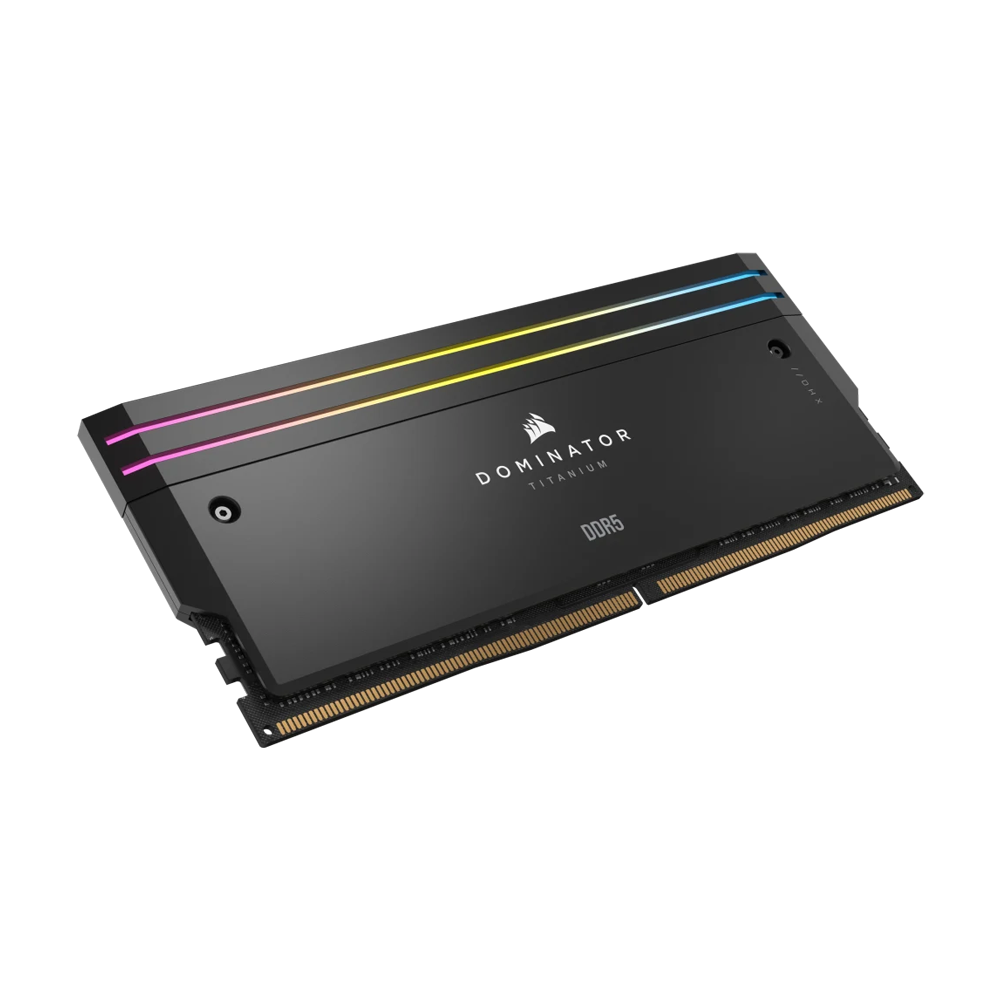 CORSAIR DOMINATOR TITANIUM RGB 96GB (2x48GB) DDR5 DRAM 6600MT/s CL32 Intel XMP Memory Kit - Black