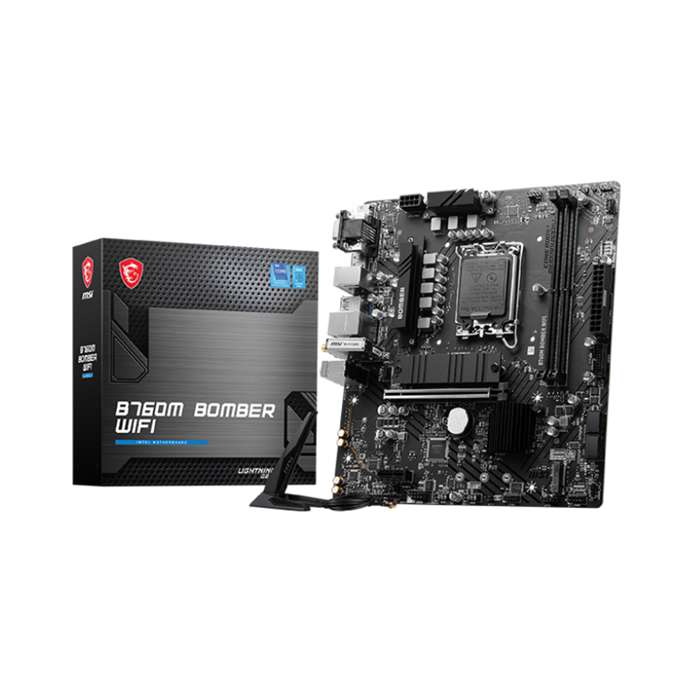 MSI B760M BOMBER DDR5 WIFI mATX Motherboard - Black