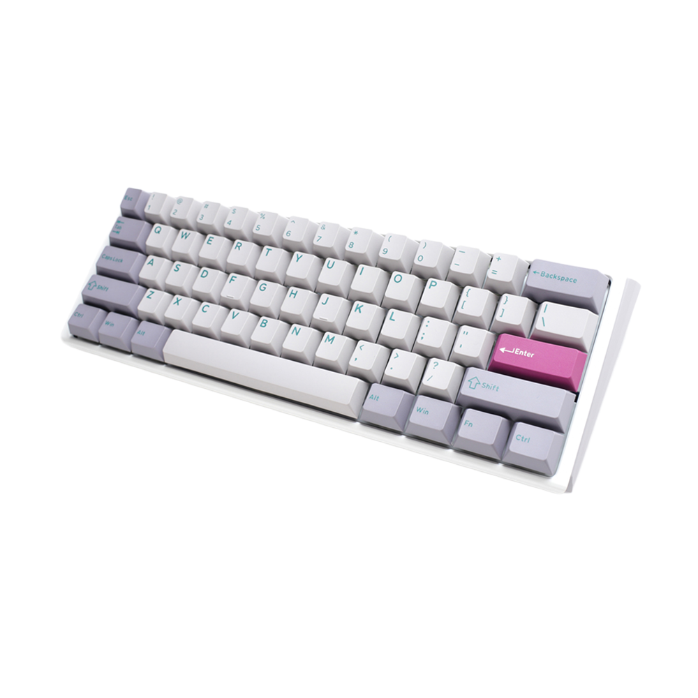 DUCKY ONE 3 MINI PBT HOT SWAP Blue Switch Cherry RGB Wired Mechanical Gaming Keyboard Arabic - Mist Grey