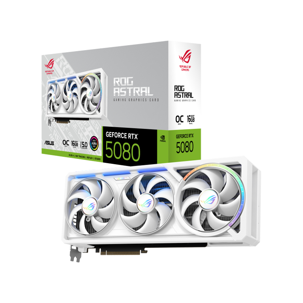 ASUS ROG ASTRAL GeForce RTX 5080 16GB OC Graphics Card - White
