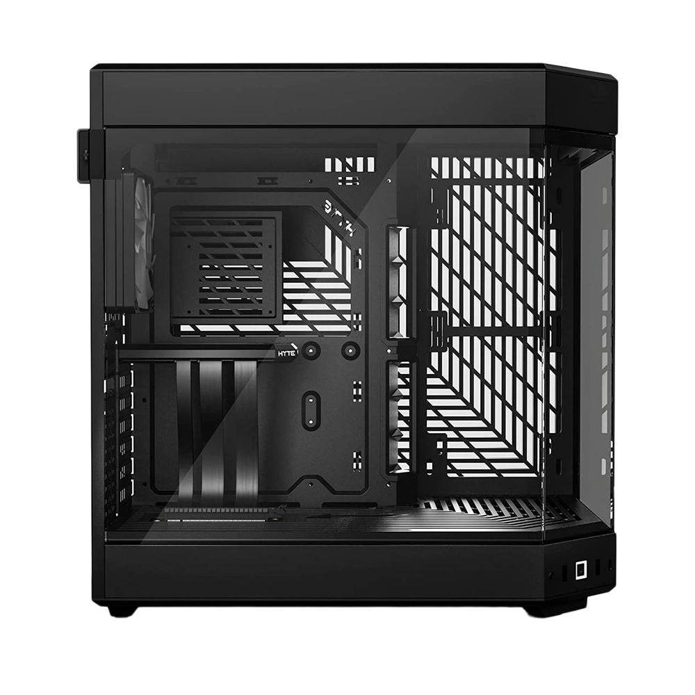 HYTE Dual Chamber Panoramic Tempered Glass ATX Case With 3 Fans - Black
