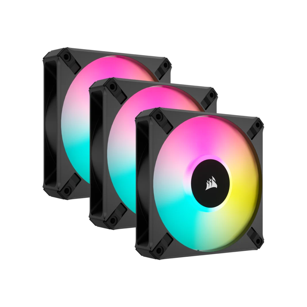 CORSAIR iCUE AF120 RGB ELITE 120mm PWM Triple Fan Kit - Black