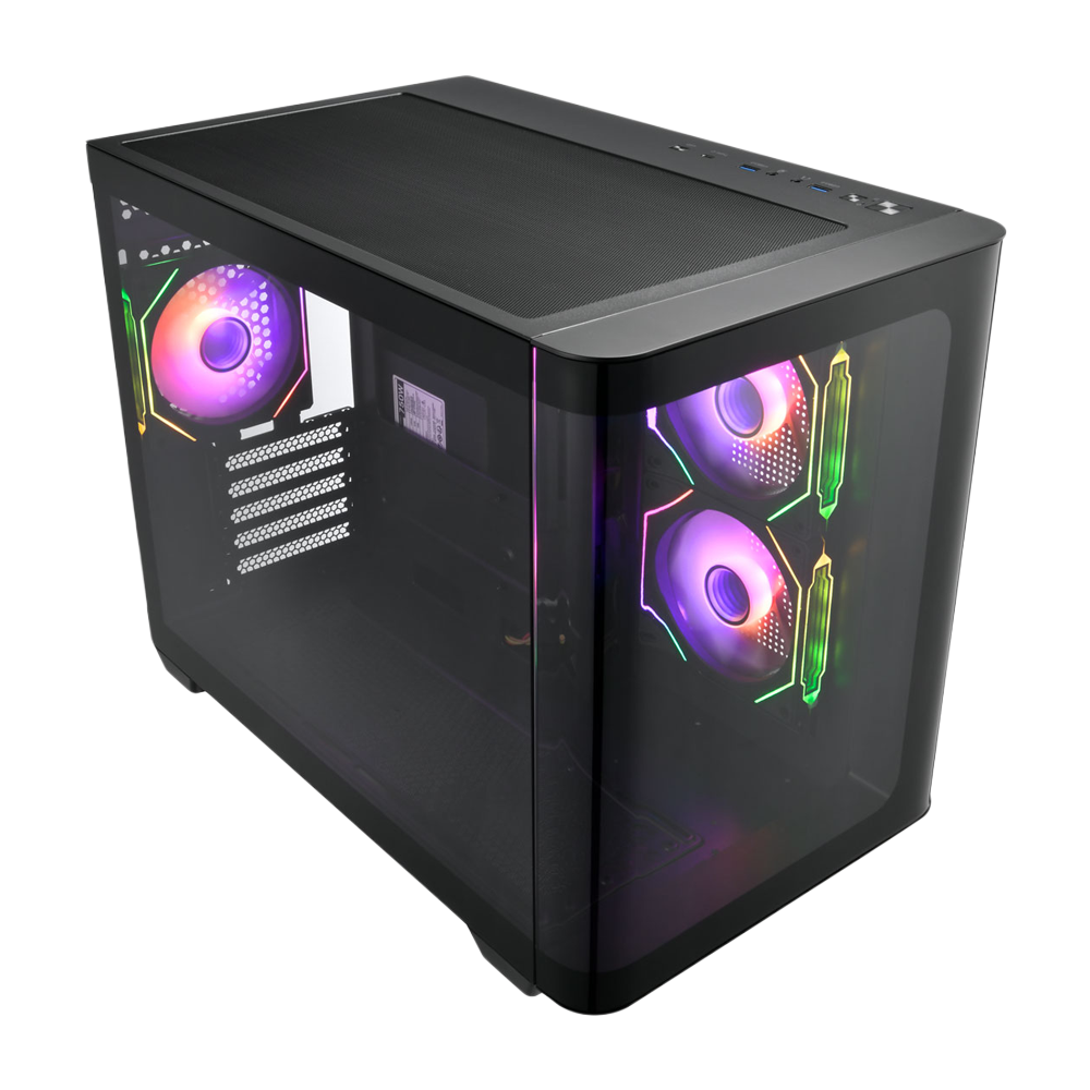 FSP S380-BA 3 ARGB Fans ATX Case - Black