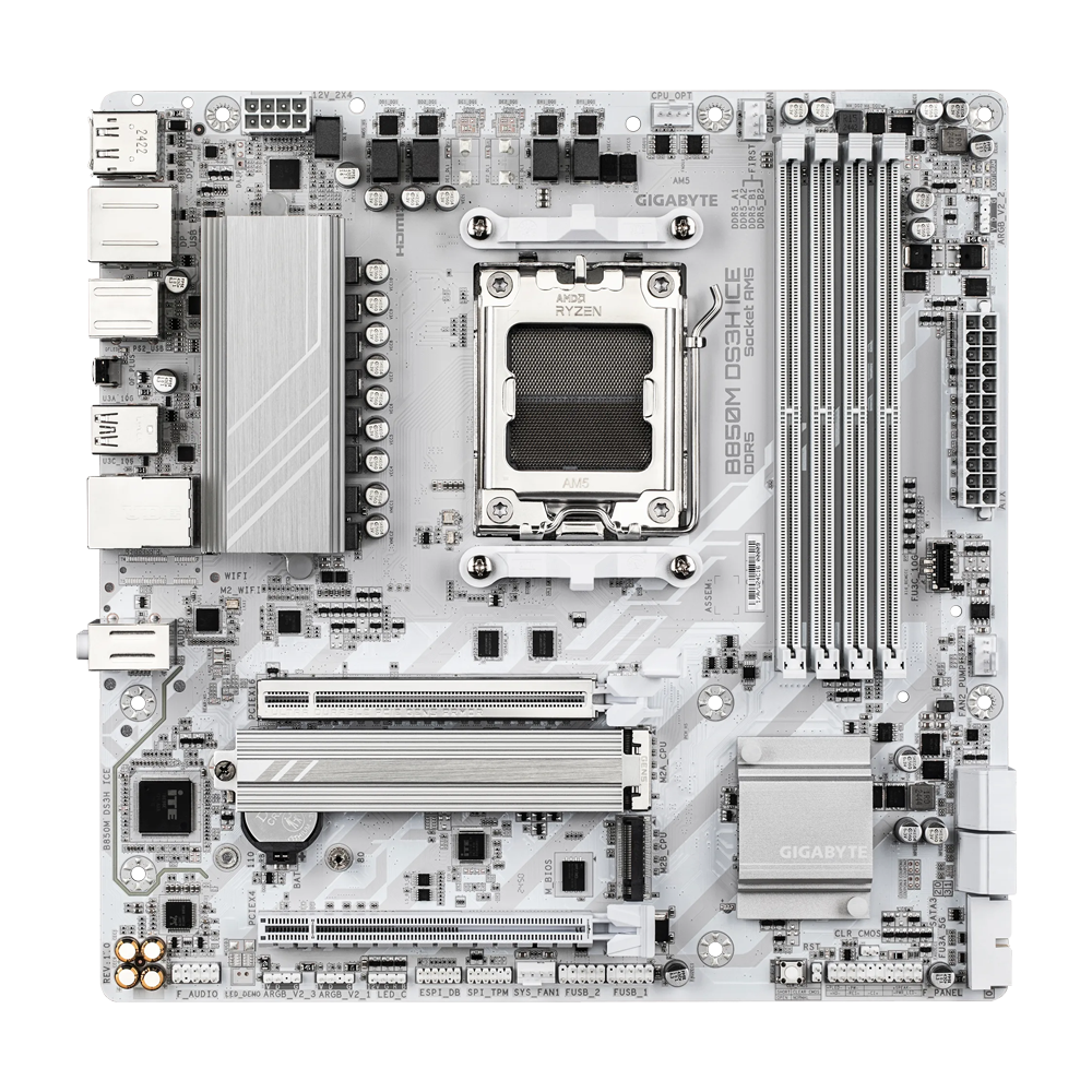 GIGABYTE B850M DS3H ICE DDR5 Motherboard - White