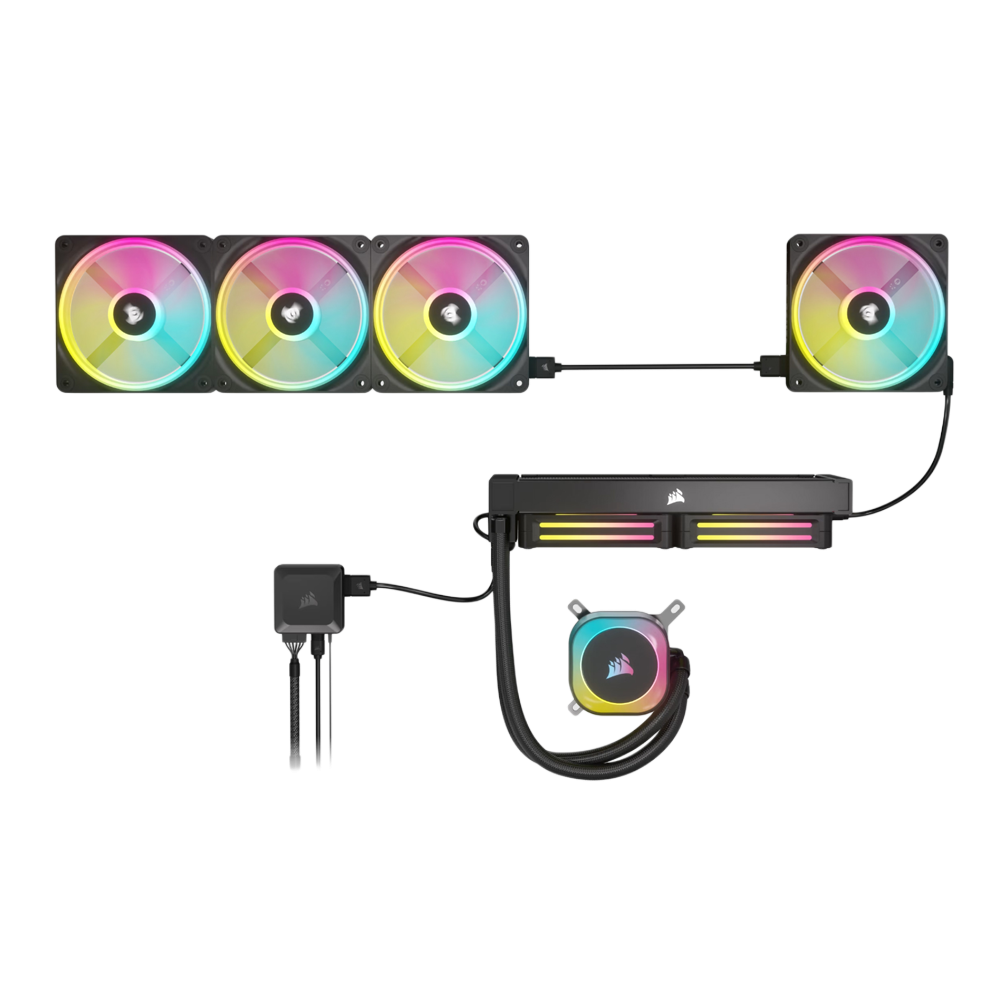 CORSAIR iCUE LINK Cable 1x600mm with Straight/Slim 90° Connectors - Black