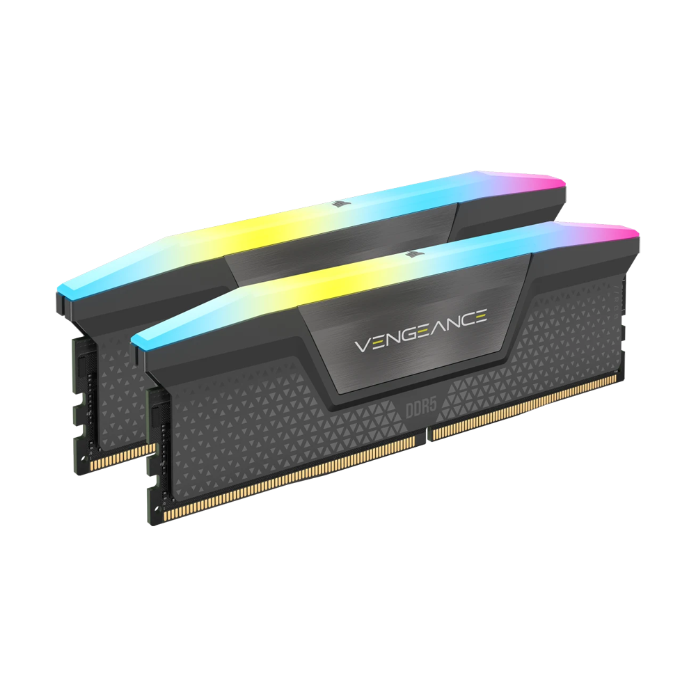 CORSAIR VENGEANCE RGB 32GB (2x16GB) DDR5 DRAM 6400MT/s CL32 AMD EXPO & Intel XMP Memory Kit - Black