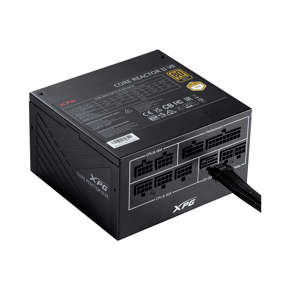 XPG CORE REACTOR II VE 750W ATX 3.1 80 Plus Gold Fully Modular Power Supply - Black