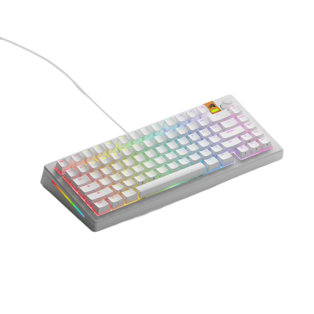 GLORIOUS GMMK 3 HE 75% Prebuilt Wired Mechanical Gaming Keyboard Arabic - White