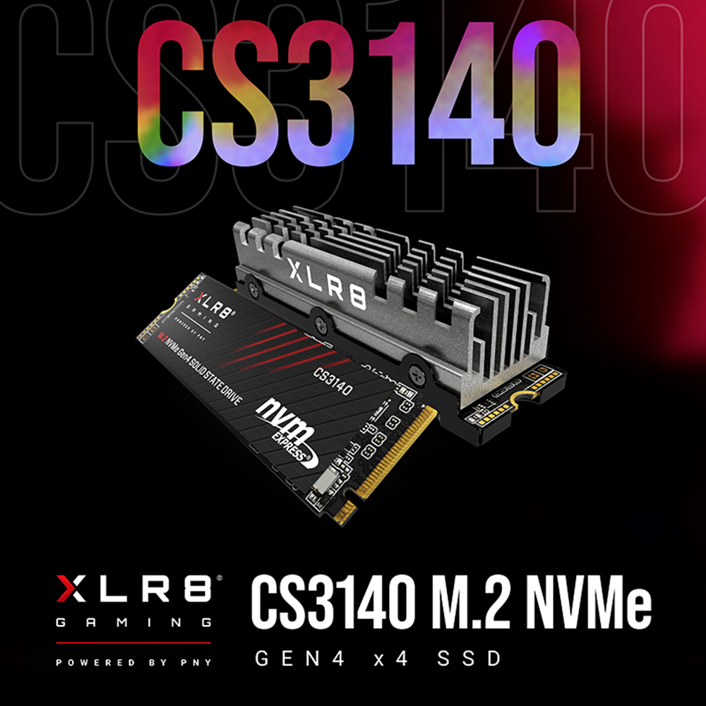 PNY XLR8 CS3140 M.2 NVMe Gen4x4 (7,500 MB/s 5,650 MB/s) - 1TB