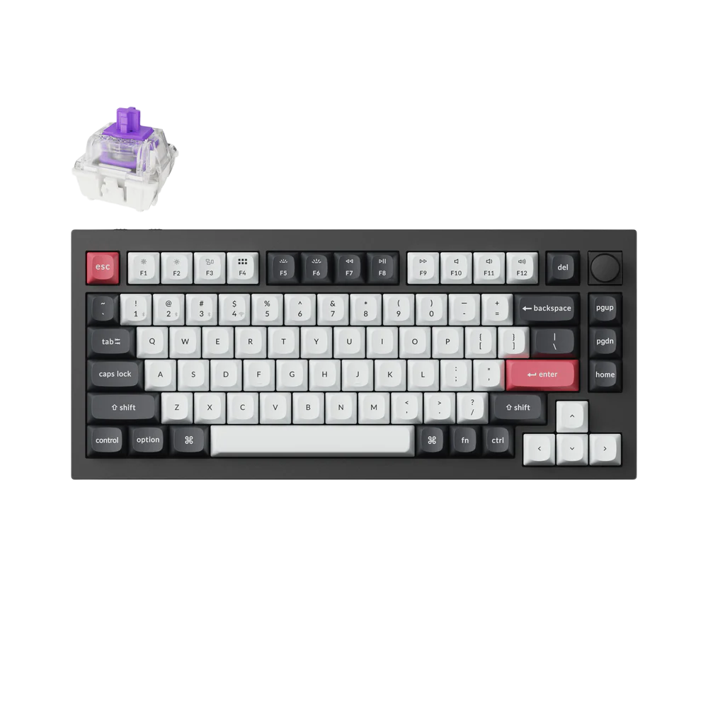 KEYCHRON Q1 HE 75% RGB Wireless Mechanical Gaming Keyboard ENG/AR - Carbon Black