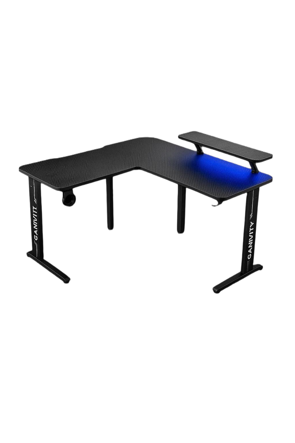 Gamvity Gaming Corner Modern L Shaped Computer Desk (140/130x60x73)cm - Black Tr-l