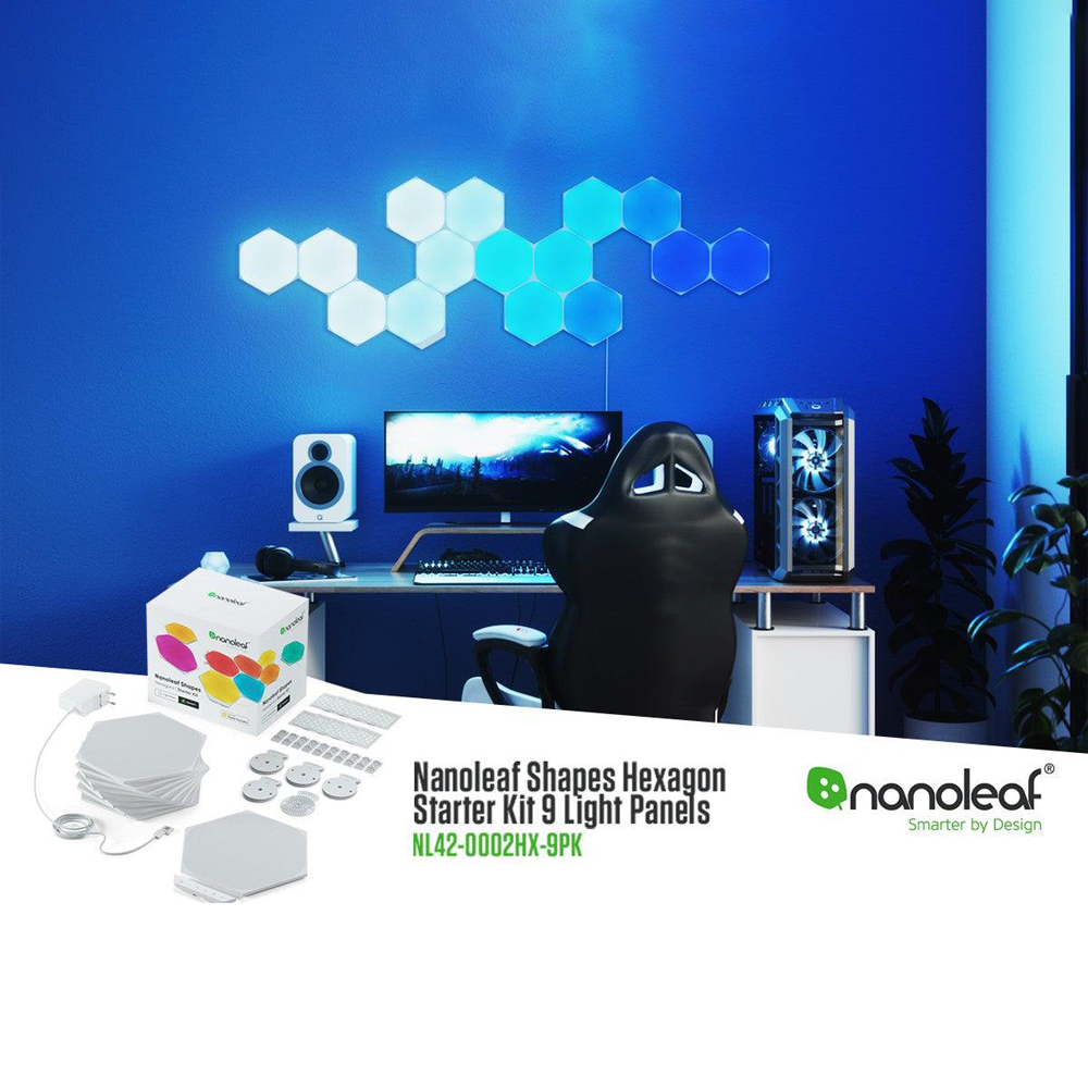 Nanoleaf Shapes Hexagons 9 Panels Starter Kit - White