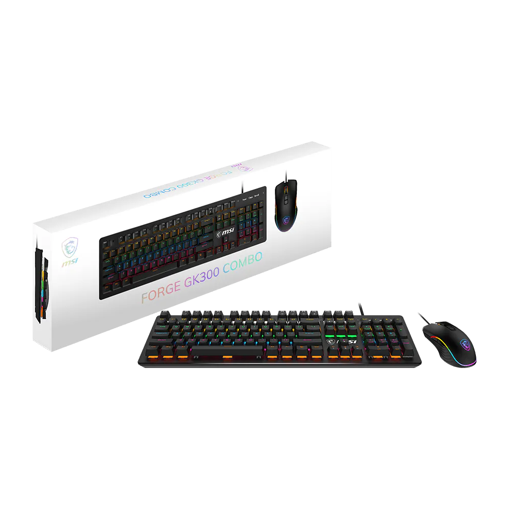 MSI FORGE GK300 COMBO Wired RGB Gaming Keyboard And Mouse - Black